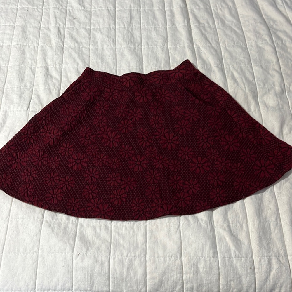 Maroon flowery skirt